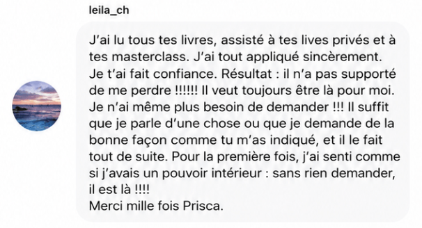 Message reçu d'une lectrice