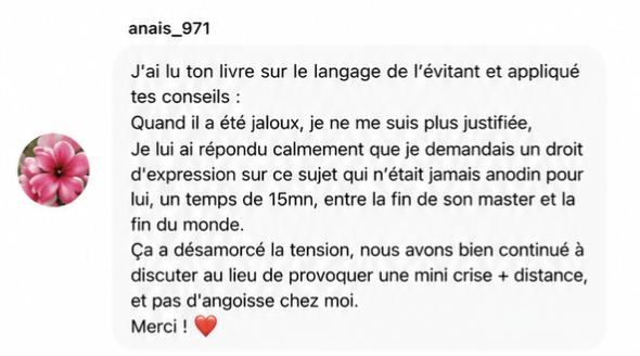 Message reçu d'une lectrice