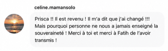 Message reçu d'une lectrice